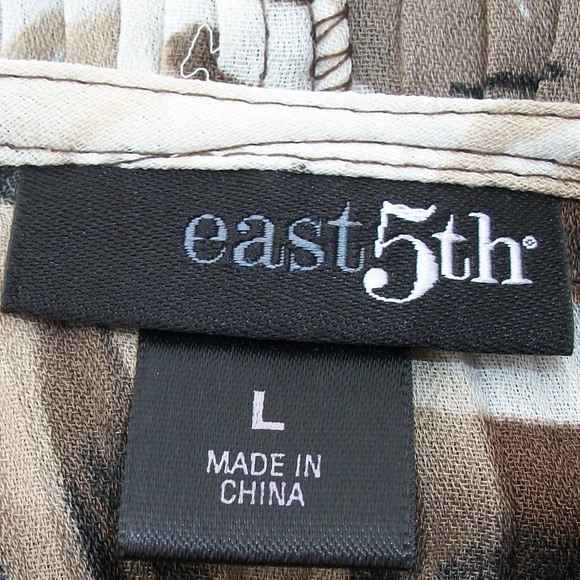 east 5th Chocolate Coffee Mocha Rose Button Up - Picture 7 of 7